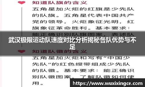 武汉极限运动队速度对比分析揭秘各队优势与不足